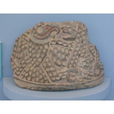 Chlorite vessel, depicting eagle grasping snake
